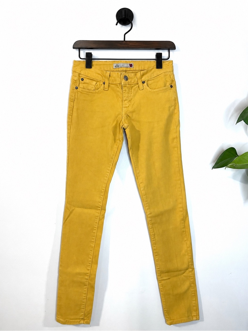 Vintage Y2K GJG Jeans Mustard Yellow Low Rise Skinny Jeans Size 5